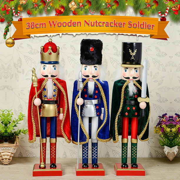 Details about   15inch Wooden Handmade Nutcracker Solider Figures Model Puppet Toy Home